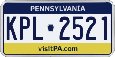 PA license plate KPL2521