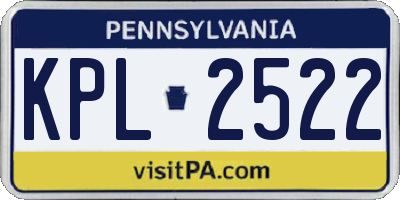 PA license plate KPL2522
