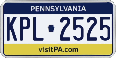 PA license plate KPL2525