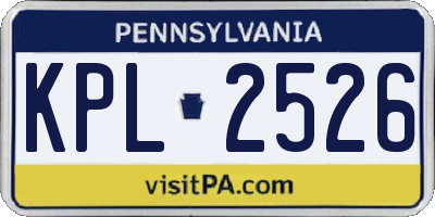PA license plate KPL2526