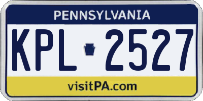 PA license plate KPL2527