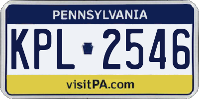PA license plate KPL2546