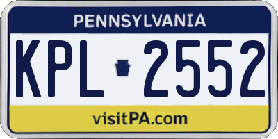 PA license plate KPL2552
