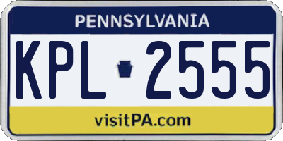 PA license plate KPL2555