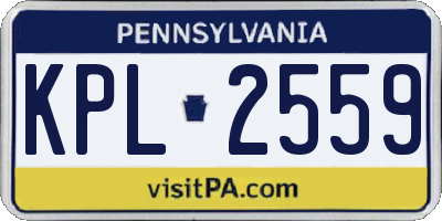PA license plate KPL2559