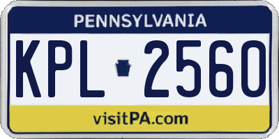 PA license plate KPL2560