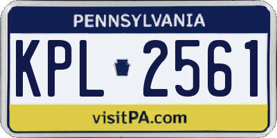 PA license plate KPL2561