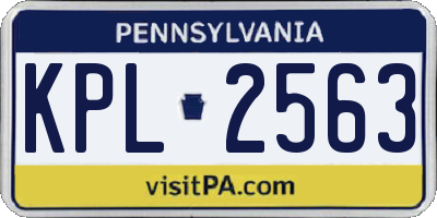 PA license plate KPL2563