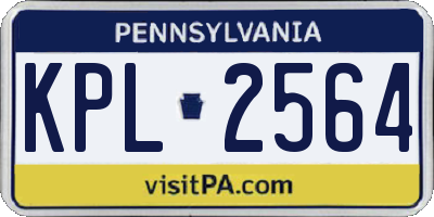 PA license plate KPL2564