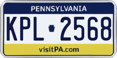 PA license plate KPL2568