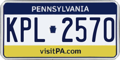 PA license plate KPL2570