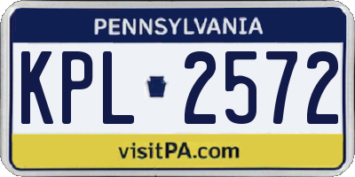 PA license plate KPL2572