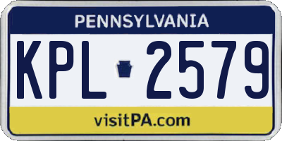 PA license plate KPL2579