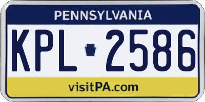 PA license plate KPL2586