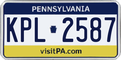 PA license plate KPL2587