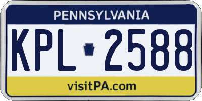 PA license plate KPL2588
