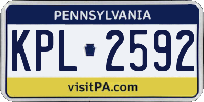 PA license plate KPL2592