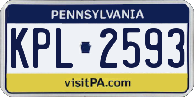 PA license plate KPL2593