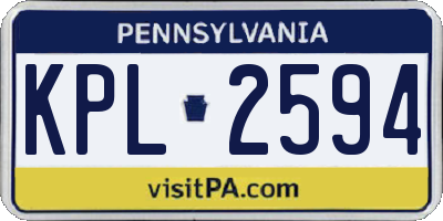 PA license plate KPL2594