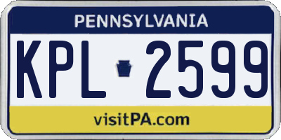 PA license plate KPL2599