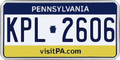 PA license plate KPL2606