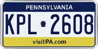 PA license plate KPL2608