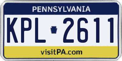 PA license plate KPL2611