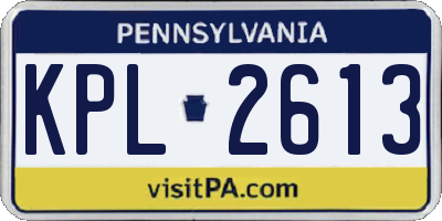 PA license plate KPL2613