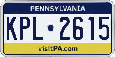 PA license plate KPL2615