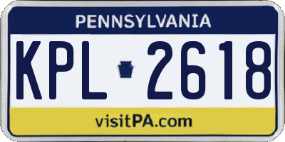 PA license plate KPL2618