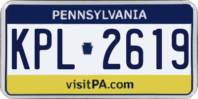 PA license plate KPL2619