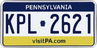 PA license plate KPL2621