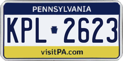 PA license plate KPL2623
