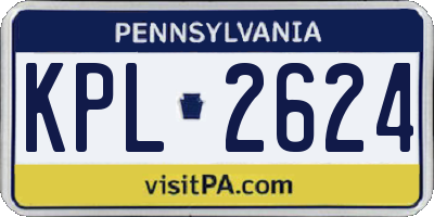 PA license plate KPL2624
