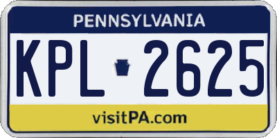 PA license plate KPL2625