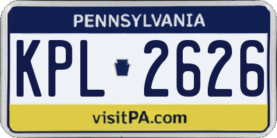 PA license plate KPL2626