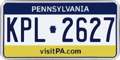 PA license plate KPL2627