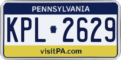 PA license plate KPL2629