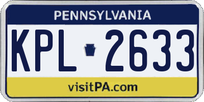 PA license plate KPL2633