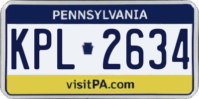 PA license plate KPL2634