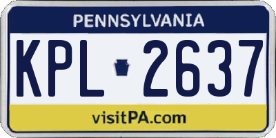 PA license plate KPL2637