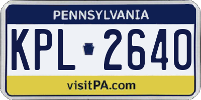 PA license plate KPL2640