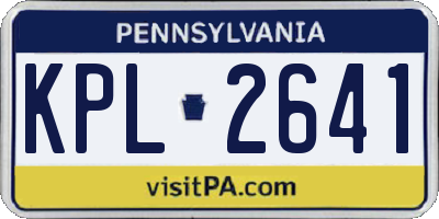 PA license plate KPL2641