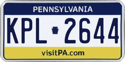 PA license plate KPL2644