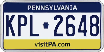 PA license plate KPL2648