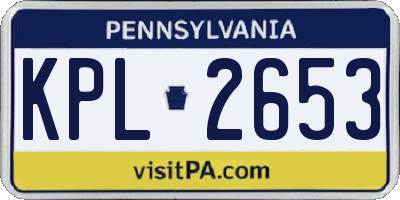 PA license plate KPL2653