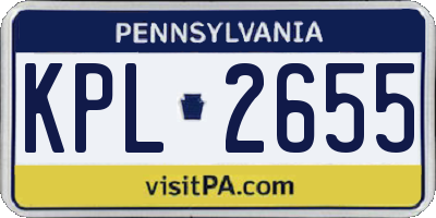 PA license plate KPL2655