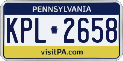 PA license plate KPL2658