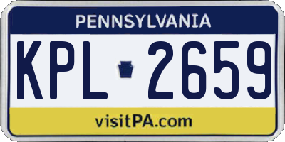 PA license plate KPL2659