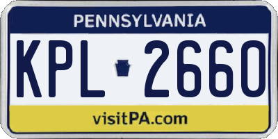 PA license plate KPL2660